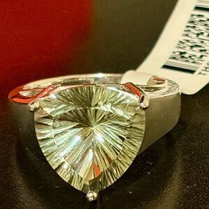 Prasiolite Gemstone 925 Silver Women's Cocktail Ring, NWT. Size: 9